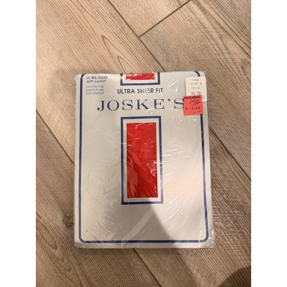 Vintage Joske's Ultra Sheer Control Top Pantyhose Sandalfoot Red Fox Size B
